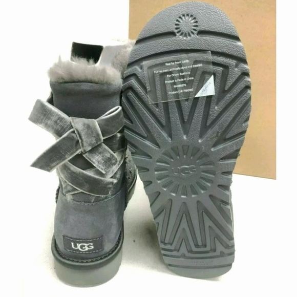 UGG Galaxy Bling Bow Gray Boots - Picture 4 of 6